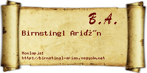 Birnstingl Arián névjegykártya